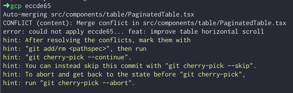 conflict in terminal